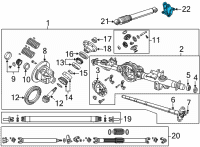 OEM 2021 Ram 1500 Bracket-Damper Diagram - 68462340AB