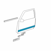 OEM Chevrolet R2500 Suburban Molding, Front Side Door Lower Diagram - 15740101