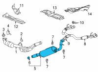 OEM GMC Yukon XL Muffler & Pipe Assembly Diagram - 84964236