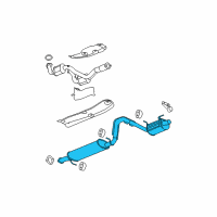 OEM 2007 Chevrolet Trailblazer Exhaust Muffler Assembly (W/ Resonator, Exhaust & Tail Pipe Diagram - 25839185