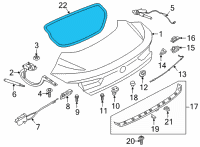 OEM 2022 BMW M8 Gran Coupe TRUNK LID GASKET Diagram - 51-76-7-453-766