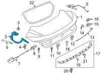 OEM 2020 BMW 840i xDrive Gran Coupe LEFT TRUNK LID HINGE Diagram - 41-00-7-453-771