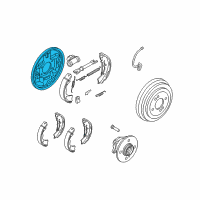 OEM 2011 Kia Rio Rear Brake Back Plate Assembly, Left Diagram - 583551G100