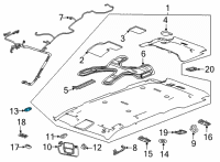 OEM 2022 GMC Yukon Sunvisor Support Diagram - 84164380