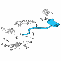 OEM 2022 Toyota Prius AWD-e Muffler & Pipe Diagram - 17430-37A70