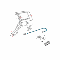 OEM 2003 Toyota Highlander Cable Sub-Assy, Fuel Lid Lock Control Diagram - 77035-48040