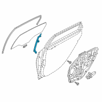 OEM Hyundai Genesis Run&Channel-Rear Door Delta Lower, RH Diagram - 83545-B1000