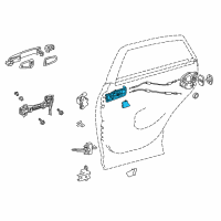 OEM 2015 Lexus RX450h Rear Door Inside Handle Sub-Assembly, Right Diagram - 67607-48020-A0