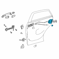 OEM 2011 Lexus RX350 Rear Door Motor Lock Assembly, Right Diagram - 69050-02200