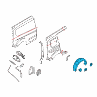 OEM Ford Transit Connect Wheelhouse Liner Diagram - DT1Z-61278B50-E