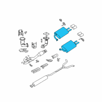 OEM 2007 Nissan Maxima Exhaust, Main Muffler Assembly Diagram - 20100-ZK31A