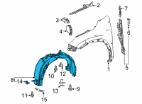 OEM 2022 Lexus NX250 LINER, FR FENDER, RH Diagram - 53875-78040