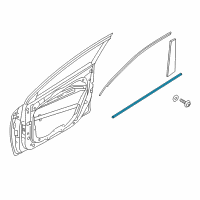 OEM 2017 Hyundai Elantra Weatherstrip Assembly-Front Door Belt Outside RH Diagram - 82220-F2010