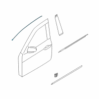 OEM 2009 Hyundai Genesis Moulding Assembly-Front Door Frame, LH Diagram - 82850-3M000