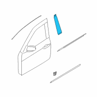 OEM 2011 Hyundai Genesis Tape-Front Door Black Frame Rear LH Diagram - 86363-3M000