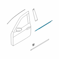 OEM 2011 Hyundai Genesis Weatherstrip Assembly-Front Door Belt Outside RH Diagram - 82220-3M000