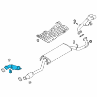 OEM 2013 Hyundai Santa Fe Sport Front Muffler Assembly Diagram - 28610-2W300