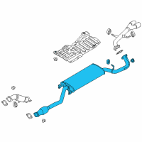 OEM Hyundai Santa Fe Sport Center Muffler Complete Diagram - 28600-4Z400