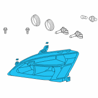 OEM 2007 Honda Accord Headlight Unit, Passenger Side Diagram - 33101-SDA-A01