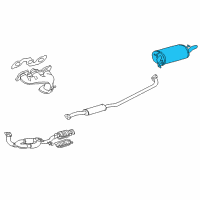 OEM 1997 Toyota Camry Muffler W/Tailpipe Diagram - 17430-20041