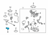 OEM 2013 Lexus LS600h Sensor, Vapor Pressure Diagram - 89461-48020