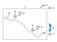 OEM Kia Sorento Link Assembly-Rear STABI Diagram - 55530P2000
