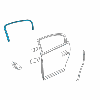 OEM Buick Lucerne Weatherstrip Asm-Rear Side Door Window Inner Diagram - 20809900