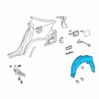 OEM Lexus IS300 Liner, Rear Wheel Housing Diagram - 65638-53040