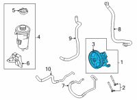 OEM 2021 Ford E-350 Super Duty Power Steering Pump Diagram - LC2Z-3A674-A