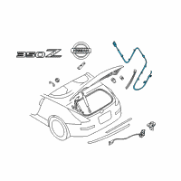 OEM 2006 Nissan 350Z Cable-Trunk Lid Opener Diagram - 84652-CF00A