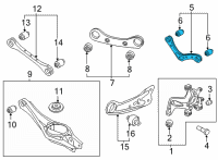 OEM 2022 Hyundai Ioniq 5 RR ARM ASSY-RR UPR LH Diagram - 55130-GI000