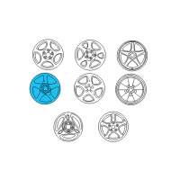 OEM 1999 Ford Mustang Wheel, Alloy Diagram - F9ZZ-1007-CA