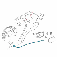 OEM BMW Filler Flap Emergency Actuator Pull Strap Diagram - 51-17-7-373-497
