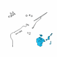 OEM Kia Sedona Windshield Washer Tank Assembly Diagram - 0K53A67480