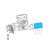 OEM 2009 Ford F-150 Mirror Glass Diagram - 7L3Z-17K707-G