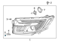 OEM Honda Ridgeline Tapping Screw Diagram - 33103-TG7-A01