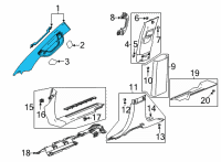 OEM 2021 GMC Yukon XL Windshield Pillar Trim Diagram - 84691904