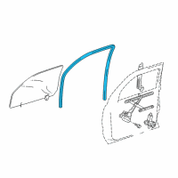 OEM 2005 Lexus GX470 Run, Front Door Glass Diagram - 68141-60050