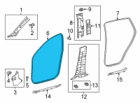 OEM Toyota Venza Surround Weatherstrip Diagram - 62312-48110