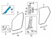 OEM Toyota Venza Windshield Pillar Trim Diagram - 62210-48200-B2