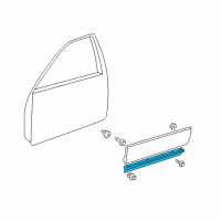 OEM 2000 Lexus GS400 Moulding, Front Door Outside, Lower RH Diagram - 75735-30172-E1