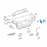 OEM Lexus Luggage Compartment Lock Cylinder & Key Set Diagram - 69055-50170