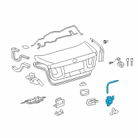 OEM 2014 Lexus LS600h Luggage Door Closer Assembly Diagram - 64650-50050