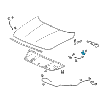 OEM 2022 Honda Accord Lock Assembly, Hood Diagram - 74120-TVA-A01