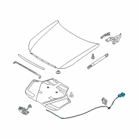 OEM Infiniti M45 Hood Lock Control Cable Assembly Diagram - 65621-EH100