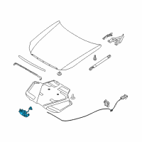 OEM 2009 Infiniti M45 Hood Lock Male Assembly Diagram - 65601-EJ70B