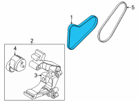 OEM 2022 Hyundai Sonata Ribbed V-Belt Diagram - 25212-2S000