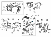 OEM 2021 Cadillac XT6 Compartment Door Latch Diagram - 84767863