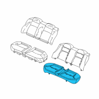 OEM 2002 Honda Civic Pad & Frame, Rear Seat Cushion Diagram - 82132-S5A-J01