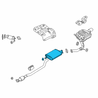 OEM Kia Sorento Center Muffler Assembly Diagram - 28650C6600